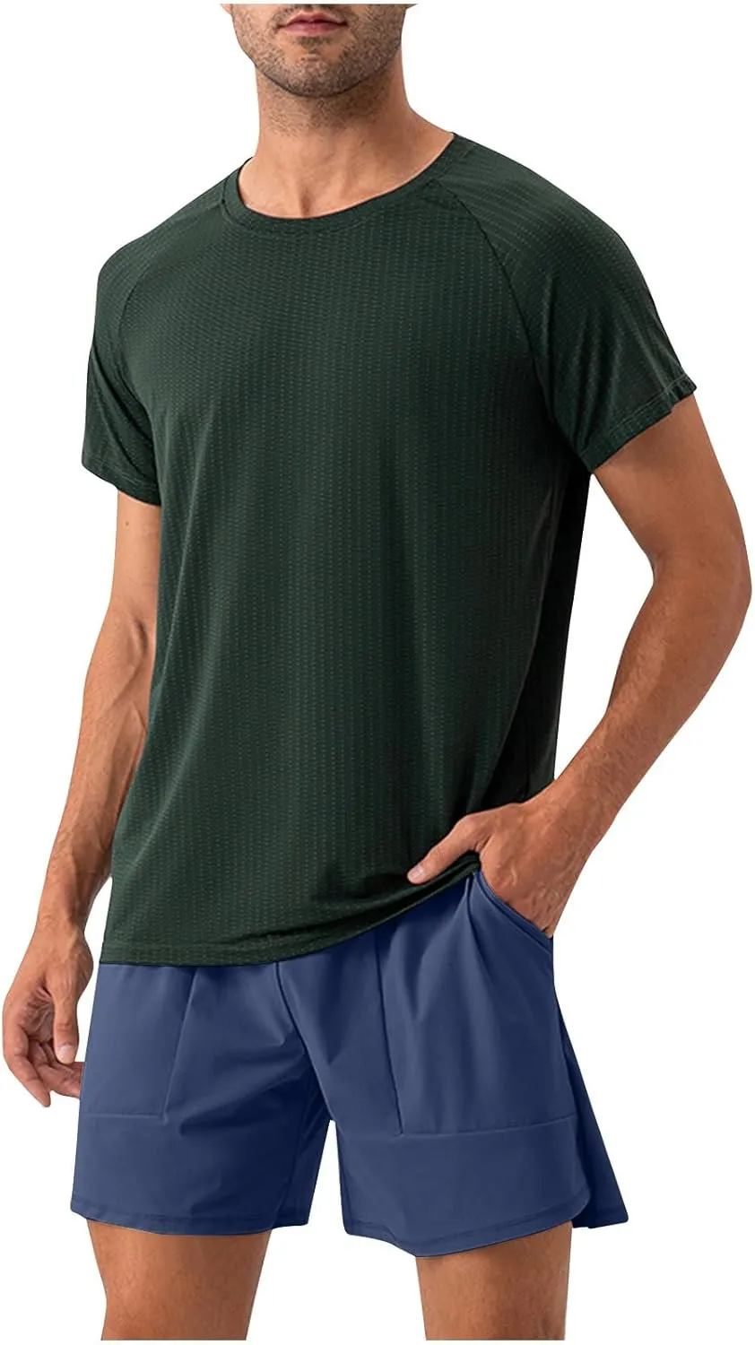 Mens Quick Dry Shorts 5 Inch Running Athletic Short Pants,Loose Moisture Wicking Training Sports Pants,Workout S-2XL