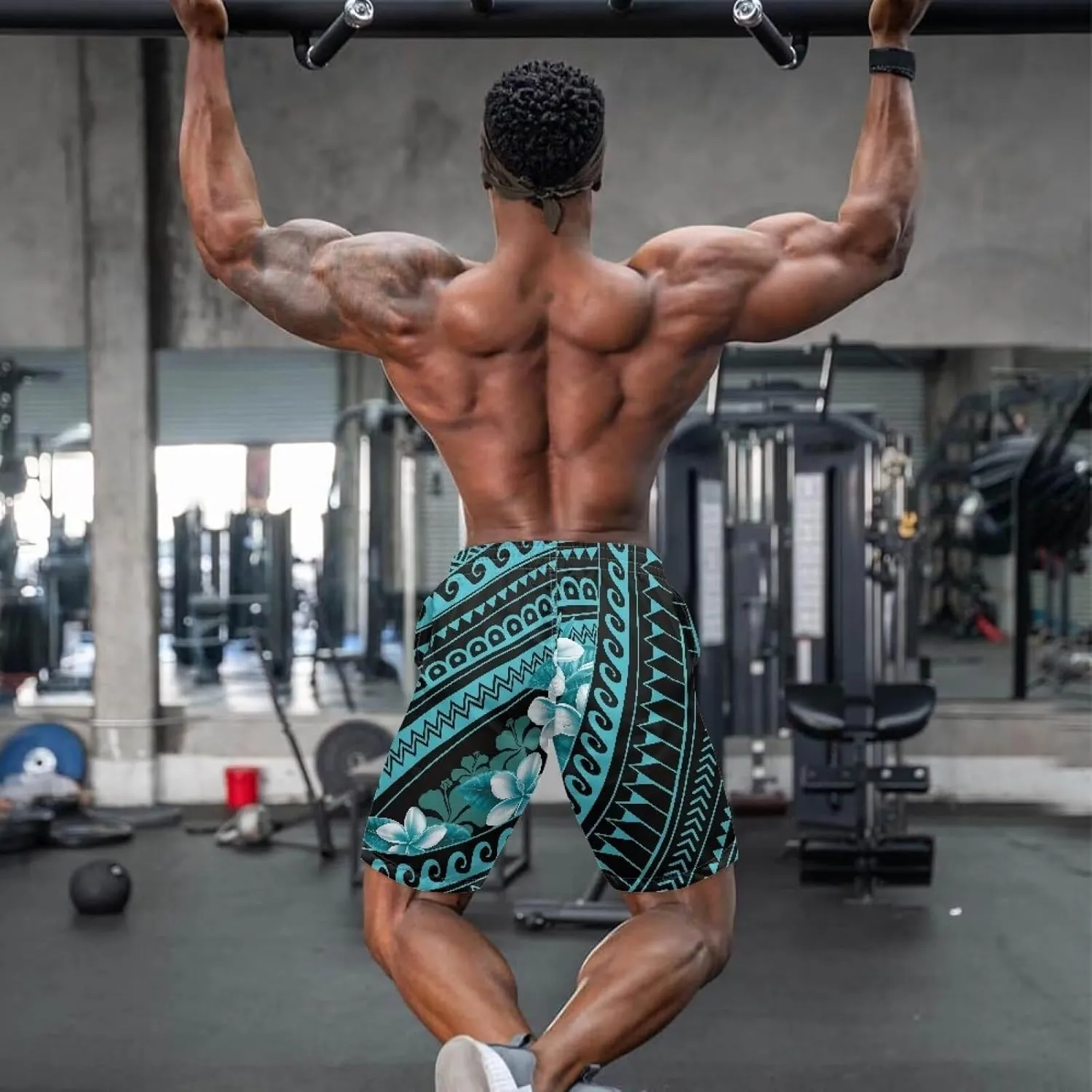 Mens Samoa Hawaii Swim Trunks Quick Dry Polynesian Tribal Tatau Swim Shorts with Mesh Lining