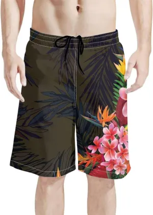 Mens Samoa Puletasi Polynesian Tribal Tonga Swim Trunks Quick Dry Board Shorts with Mesh Lining