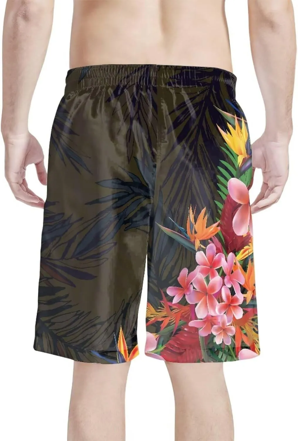 Mens Samoa Puletasi Polynesian Tribal Tonga Swim Trunks Quick Dry Board Shorts with Mesh Lining