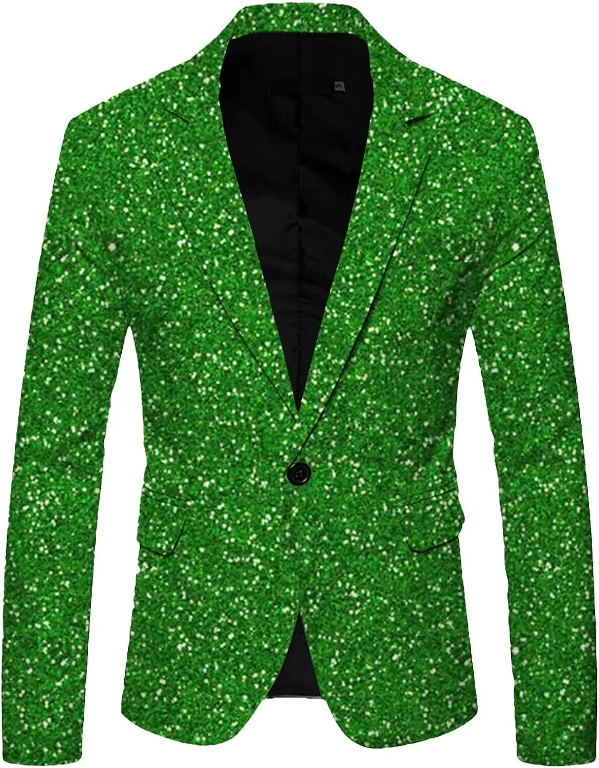 Mens Sequin Shiny Blazer Casual Slim Fit Lapel Collar One Button Suit Jackets Sparkly Glitter Party Tuxedo Jackets