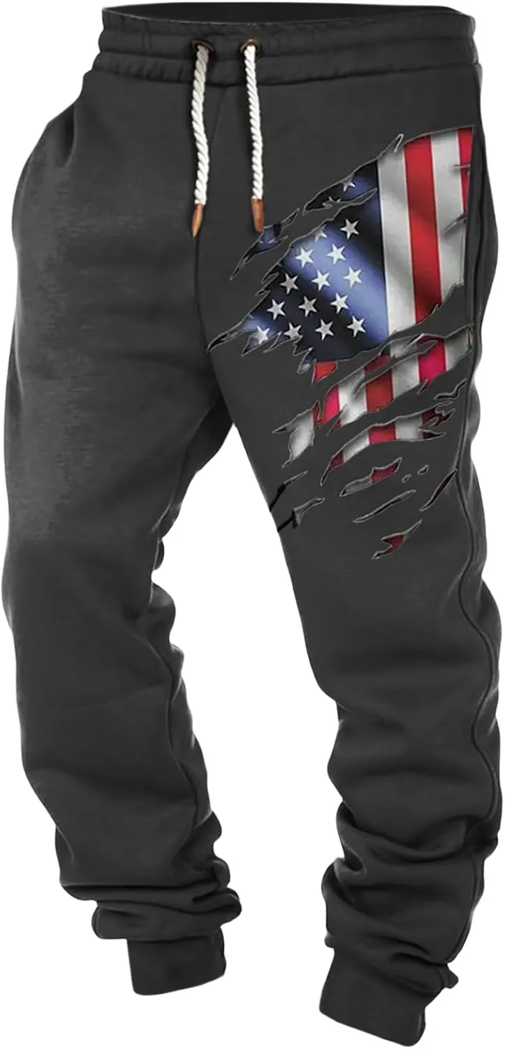 Mens Stretch Elastic Waist Drawstring Athletic Running Workout Jogger Cargo Sweatpants with Pockets Sport Trousers