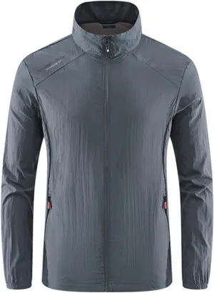 Men's Sun Protection Jackets Casual Lightweight Shell Raincoat Windbreaker for Outdoor Sports Cycling Golf Travel