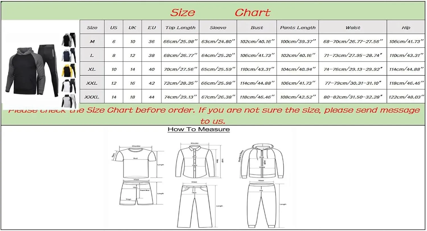 Mens Sweatsuits 2 Piece Set Cotton Tracksuit Hoodies and Sweapants Set with Pockets Fleece Jogging Suits Plus Size Sweat Suit