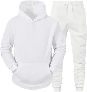 Mens Sweatsuits 2 Piece Set Cotton Tracksuit Hoodies and Sweapants Set with Pockets Fleece Jogging Suits Plus Size Sweat Suit