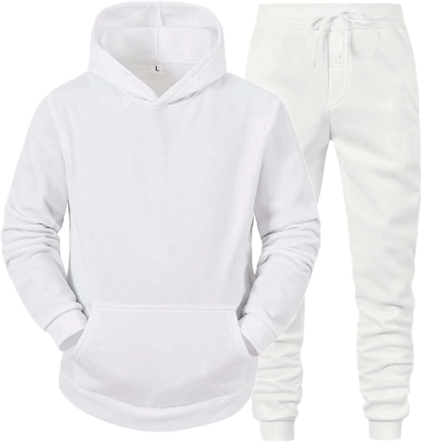 Mens Sweatsuits 2 Piece Set Cotton Tracksuit Hoodies and Sweapants Set with Pockets Fleece Jogging Suits Plus Size Sweat Suit