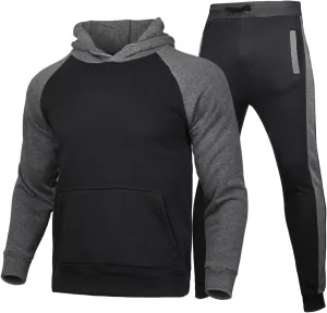 Mens Sweatsuits 2 Piece Set Cotton Tracksuit Hoodies and Sweapants Set with Pockets Fleece Jogging Suits Plus Size Sweat Suit