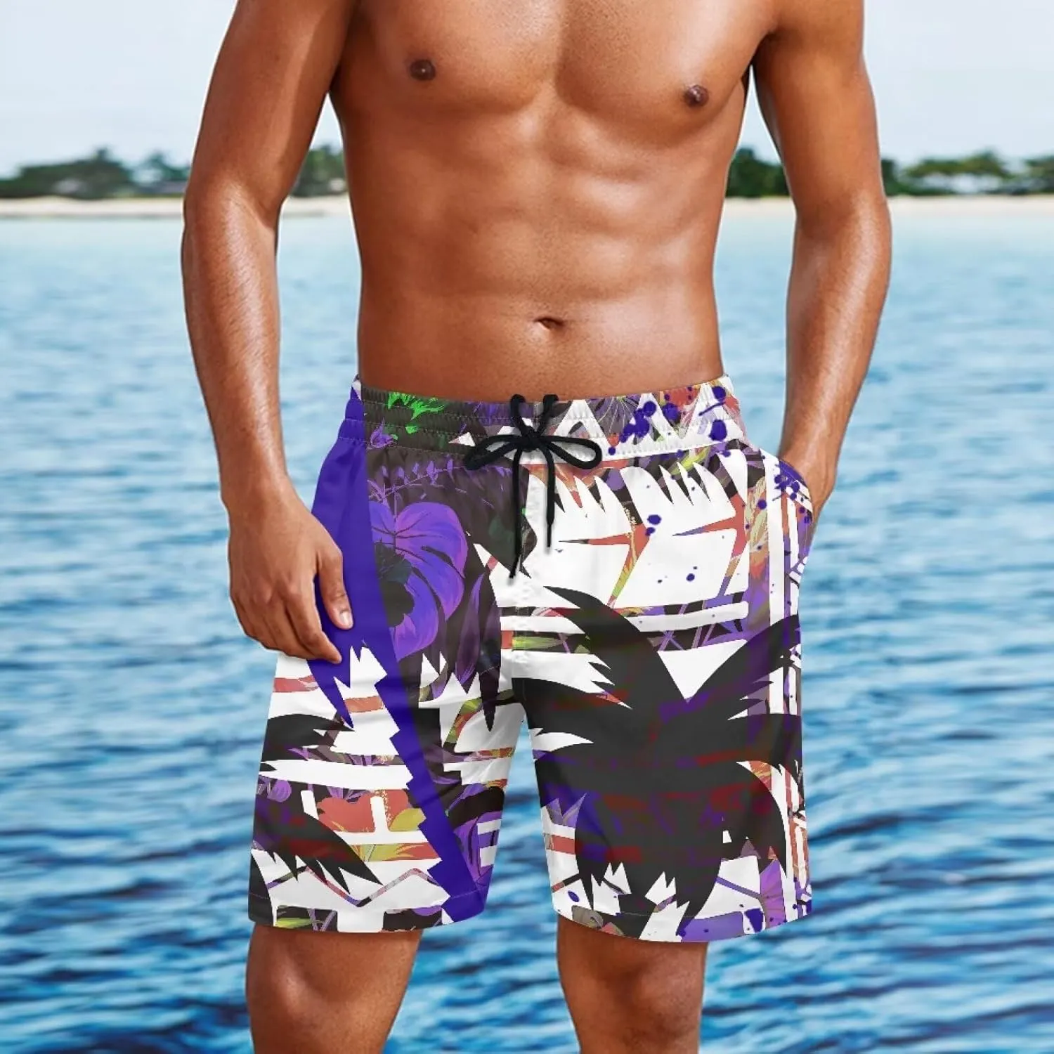 Mens Tonga Samoan Hawaiian Polynesian Swim Trunks Beachwear Sports Running Swim Board Shorts Quick Dry