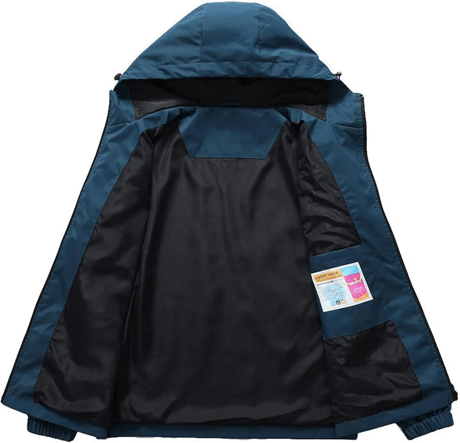 Men's Waterproof Jacket Softshell Hiking Windbreaker Jackets Hooded Zipper Rain Coats Multi-Pockets Outdoor Fishing