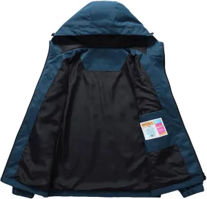 Men's Waterproof Jacket Softshell Hiking Windbreaker Jackets Hooded Zipper Rain Coats Multi-Pockets Outdoor Fishing