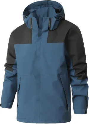 Mens Windproof Jacket Waterproof Lightweight Outdoor Hiking Travel Raincoat Military Tactical Windbreaker