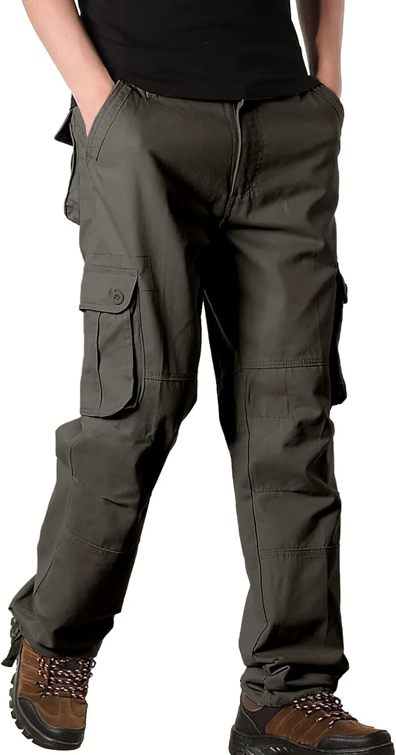 Men's Work Pants Hiking Cargo Pants Six Pockets Outdoor Ripstop Multi Pockets Breathable Cotton Pants Mens Cargo Pants