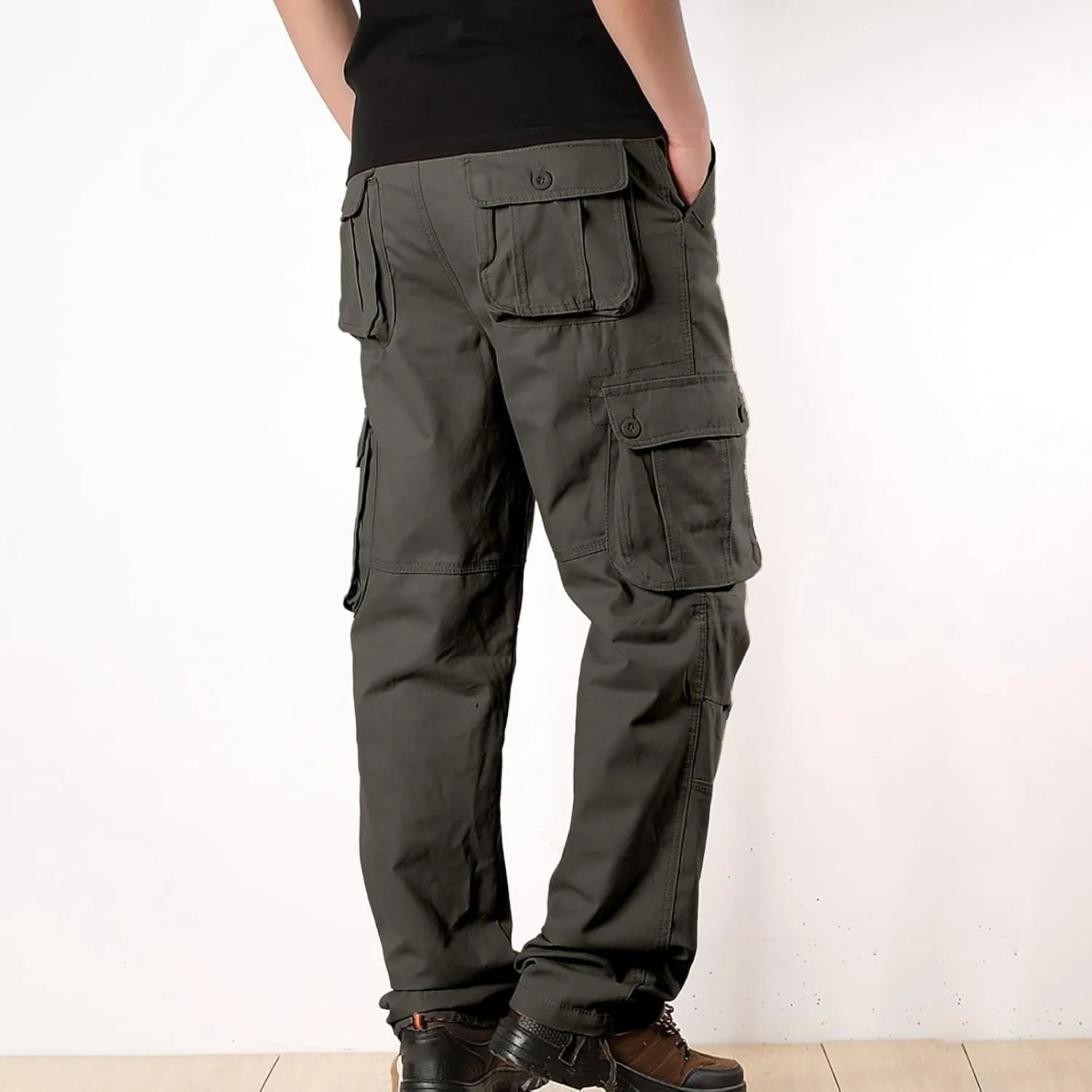 Men's Work Pants Hiking Cargo Pants Six Pockets Outdoor Ripstop Multi Pockets Breathable Cotton Pants Mens Cargo Pants