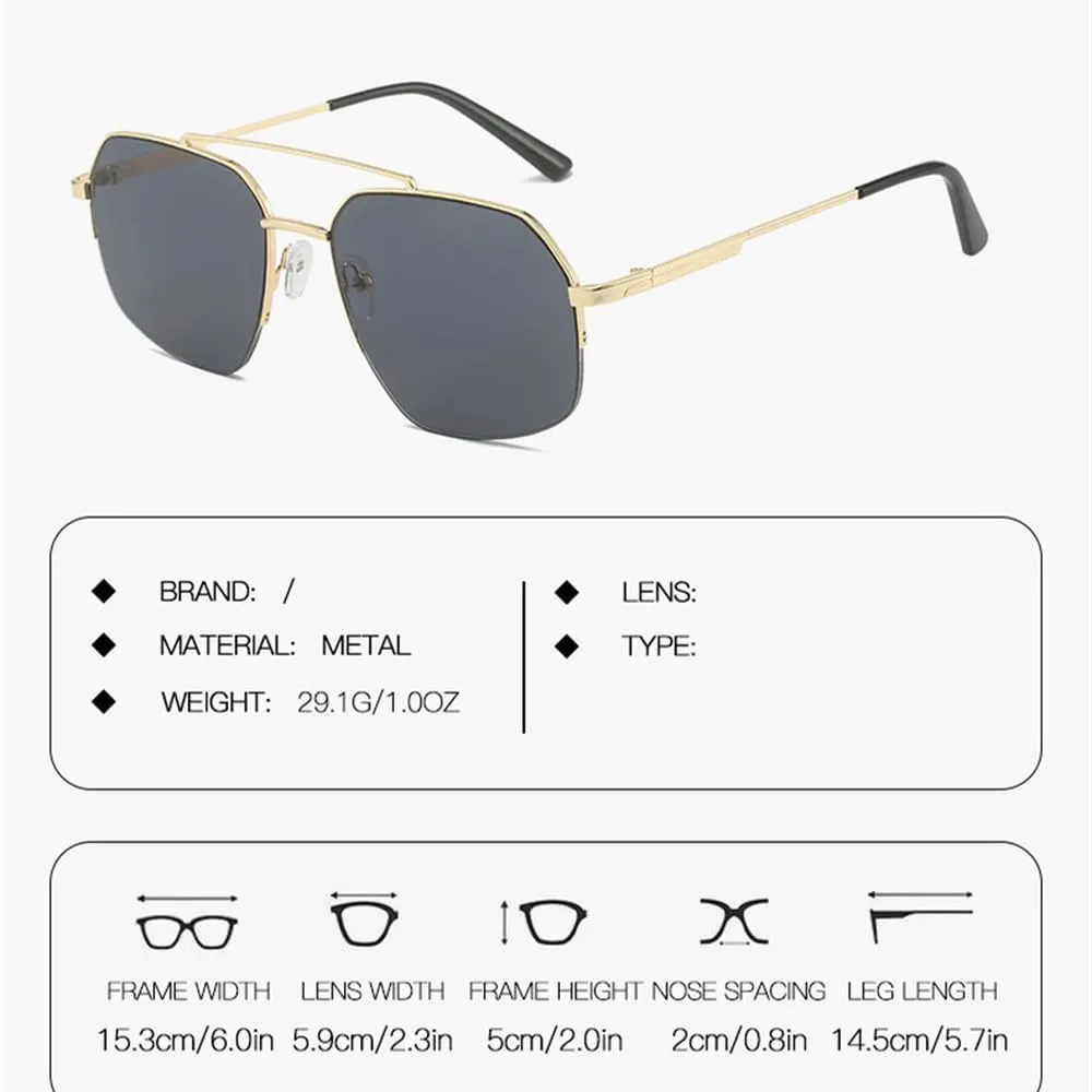 Metal Double Beam Sunglasses Men For Women Vintage Sun Glasses Women Fashion Driving Shades UV400