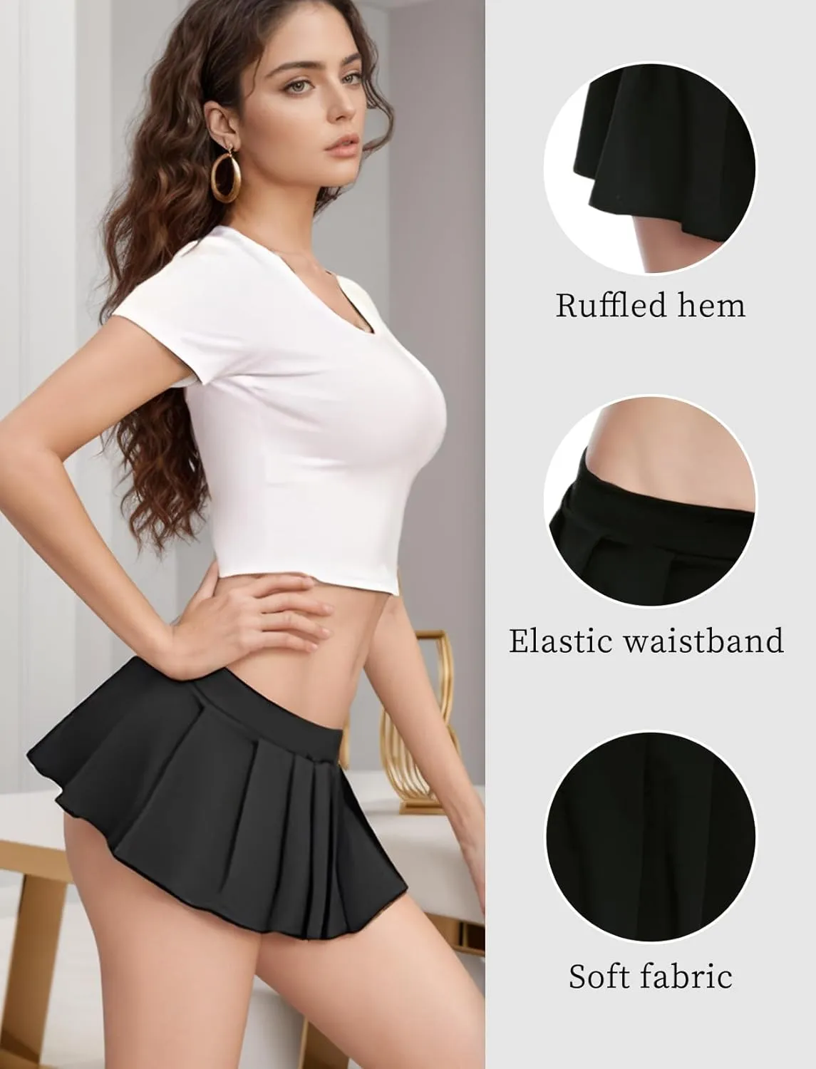 Mini Short Micro Pleated Sexy Rave Femboy Skirt Lingerie Skirts for Women