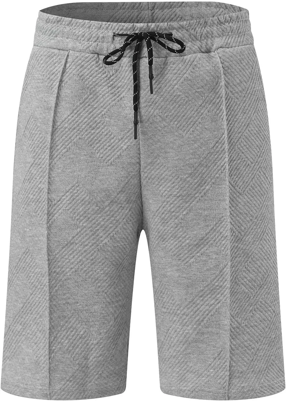 Miyaomn 2 Piece Summer Cotton Jacquard Golf Matching Set for Men Lapel V Neck Zipper Polo Shirt and Shorts Workout Tracksuits