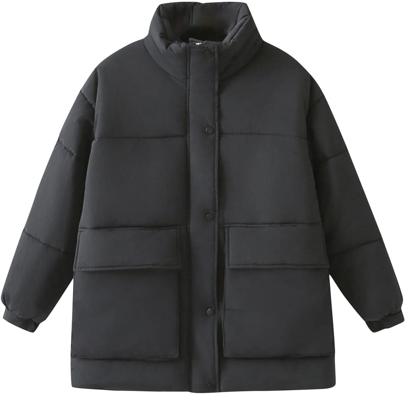 NATHGAM Women's Winter Down Coat Casual Thicken Warm Puffer Parka Jackets Outerwear Comfy Long Sleeve Ski Quilted Outerwear