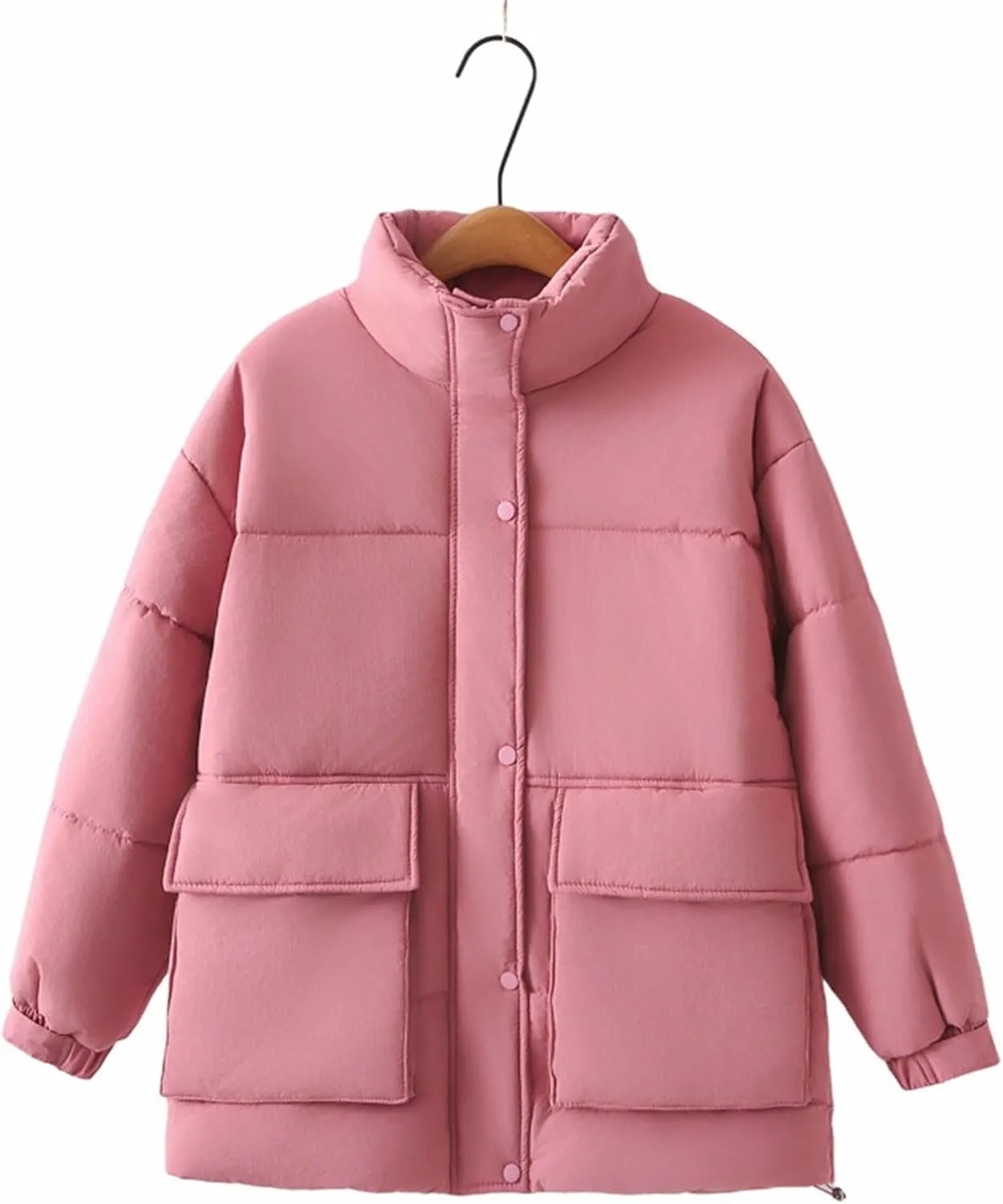 NATHGAM Women's Winter Down Coat Casual Thicken Warm Puffer Parka Jackets Outerwear Comfy Long Sleeve Ski Quilted Outerwear