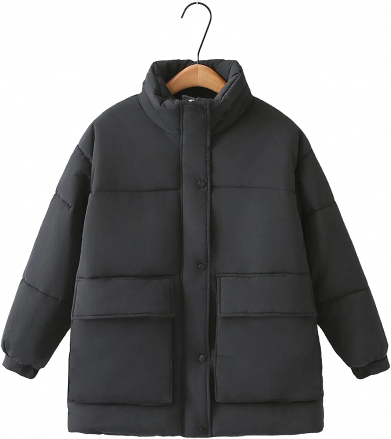 NATHGAM Women's Winter Down Coat Casual Thicken Warm Puffer Parka Jackets Outerwear Comfy Long Sleeve Ski Quilted Outerwear