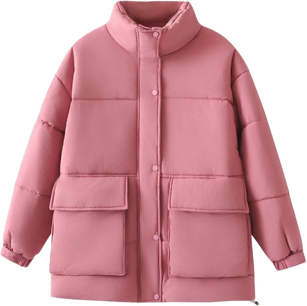 NATHGAM Women's Winter Down Coat Casual Thicken Warm Puffer Parka Jackets Outerwear Comfy Long Sleeve Ski Quilted Outerwear