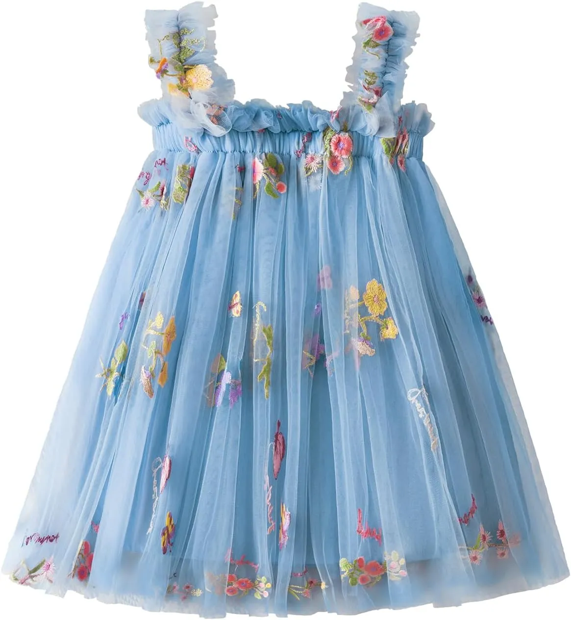 Nileafes Toddler Summer Dress Baby Girl Strap Floral A Line Dress Sleeveless Beach Butterfly Sundress for Toddler Girl