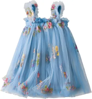 Nileafes Toddler Summer Dress Baby Girl Strap Floral A Line Dress Sleeveless Beach Butterfly Sundress for Toddler Girl