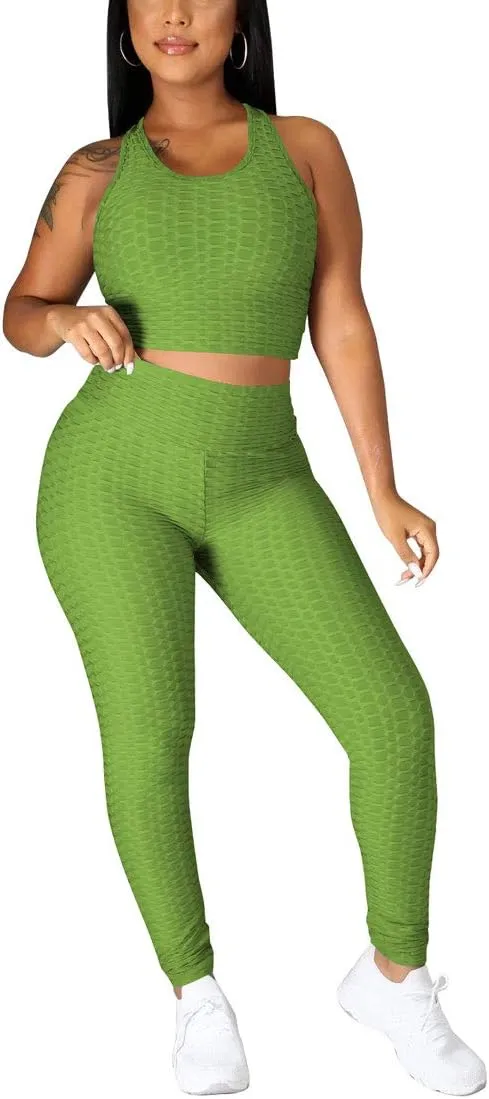 Nimsruc Workout Sets For Women 2 Piece Outfits Sexy Summer Sweatsuits Jogging Suits Casual Bodycon Tracksuits