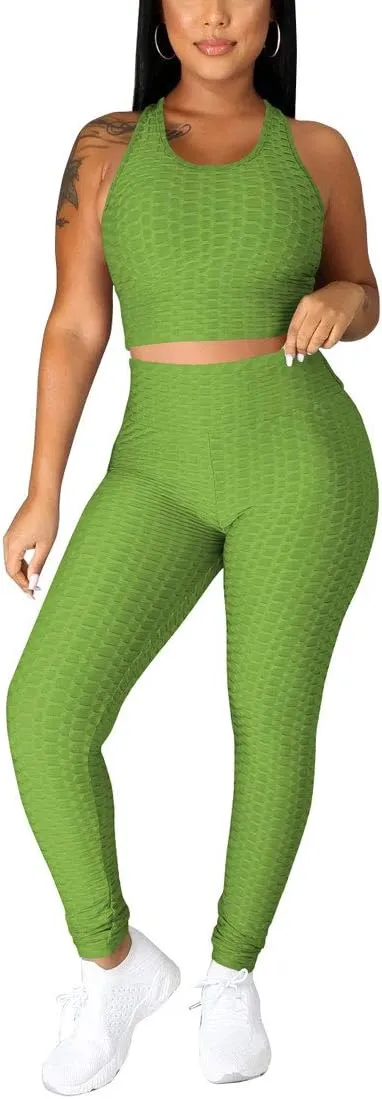 Nimsruc Workout Sets For Women 2 Piece Outfits Sexy Summer Sweatsuits Jogging Suits Casual Bodycon Tracksuits