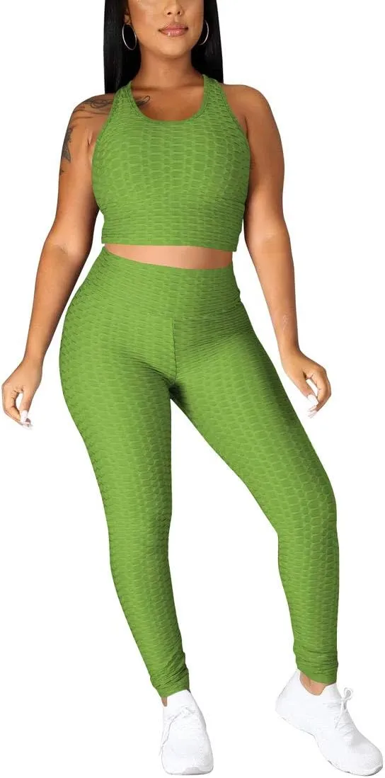 Nimsruc Workout Sets For Women 2 Piece Outfits Sexy Summer Sweatsuits Jogging Suits Casual Bodycon Tracksuits