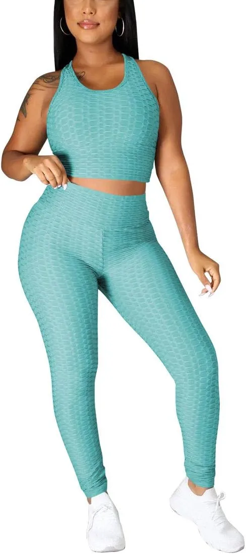 Nimsruc Workout Sets For Women 2 Piece Outfits Sexy Summer Sweatsuits Jogging Suits Casual Bodycon Tracksuits