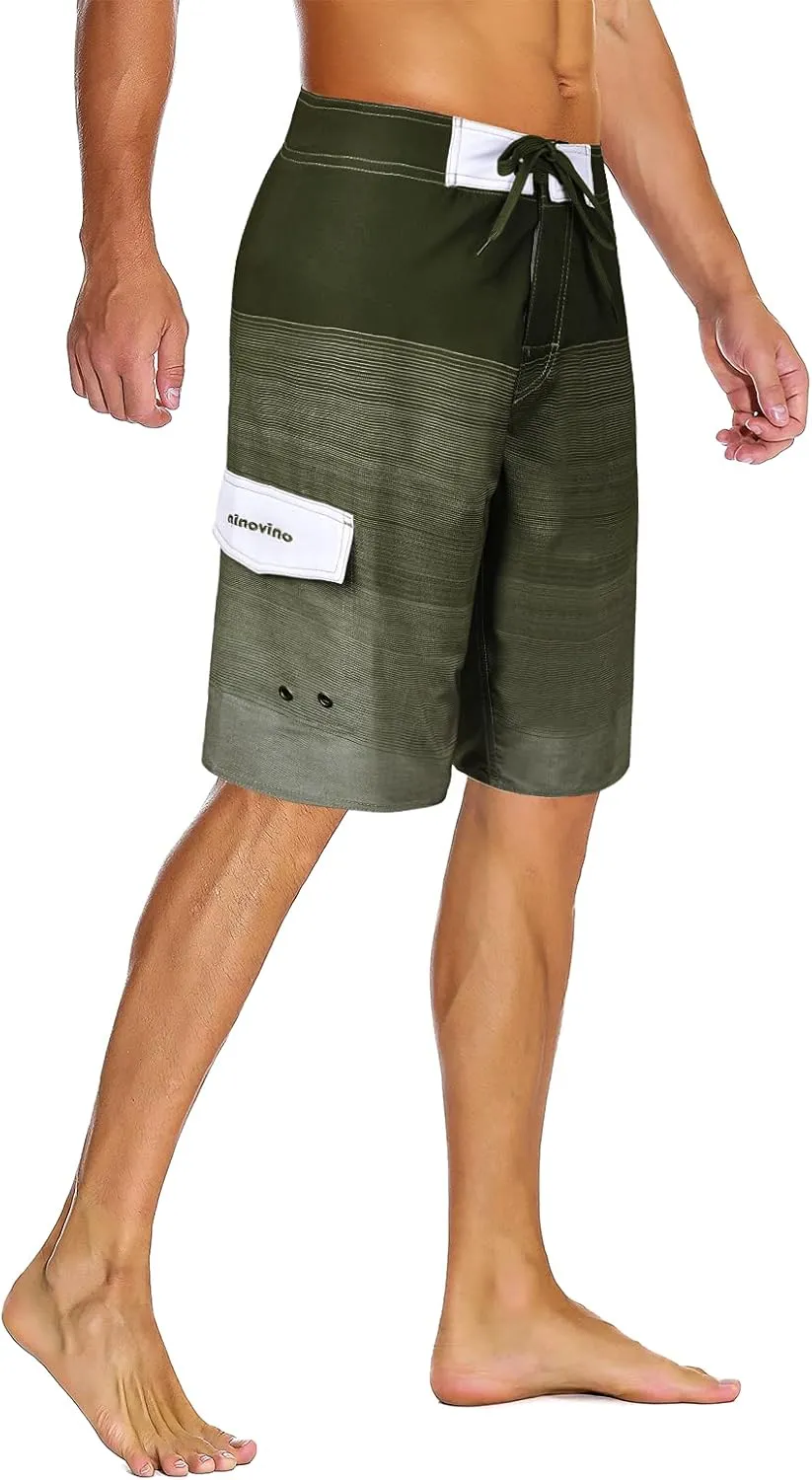 ninovino Men's Sportwear Swim Trunks Quick Dry Board Shorts with Lining