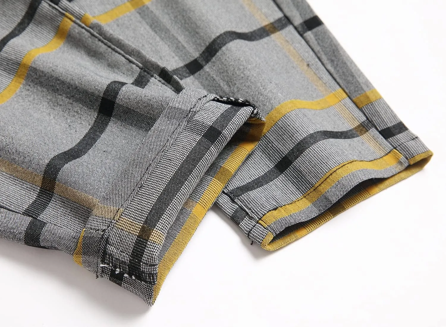 NOVOCCT Plaid Pants for Men - Skinny Mens Dress Pants - Stretch Slim Fit Business Casual Dress Chinos for Men