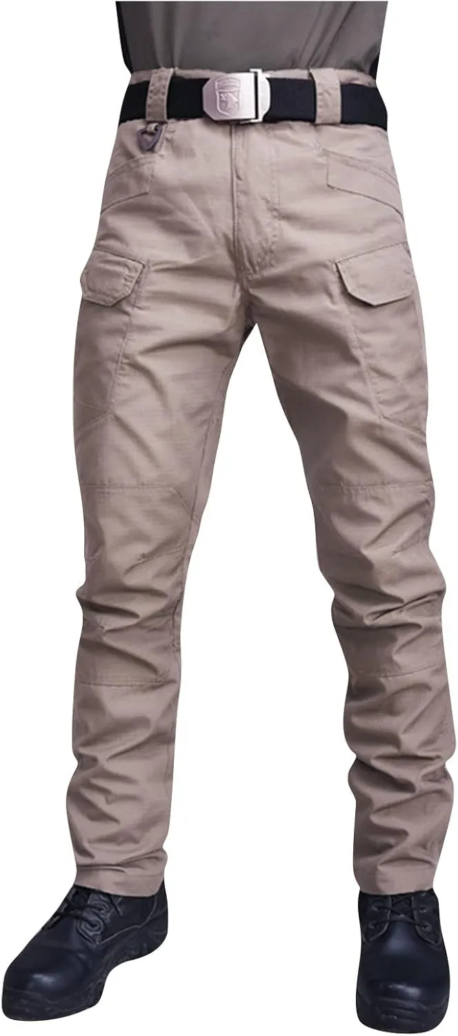 OIOLOYJM Cargo Pants for Men Relaxed Fit Work Hiking Waterproof Pants Stretch Tactical Pants Lightweight Outdoor Travel Pants