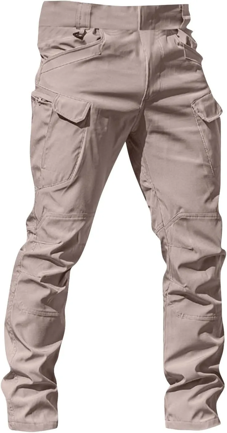 OIOLOYJM Cargo Pants for Men Relaxed Fit Work Hiking Waterproof Pants Stretch Tactical Pants Lightweight Outdoor Travel Pants