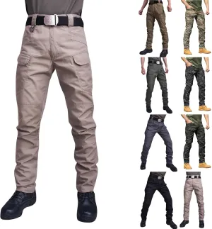 OIOLOYJM Cargo Pants for Men Relaxed Fit Work Hiking Waterproof Pants Stretch Tactical Pants Lightweight Outdoor Travel Pants
