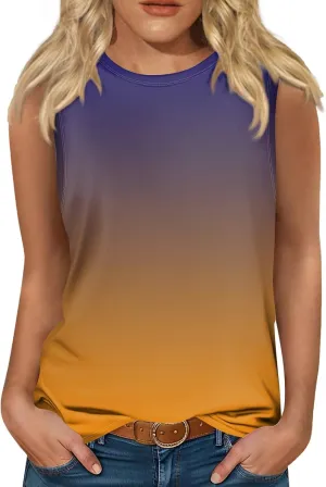 OIOLOYJM Spring Summer Workout Tank Tops for Women 2025 Sleeveless Plus Size Oversized Shirts Blouses Beach Clothes for Women