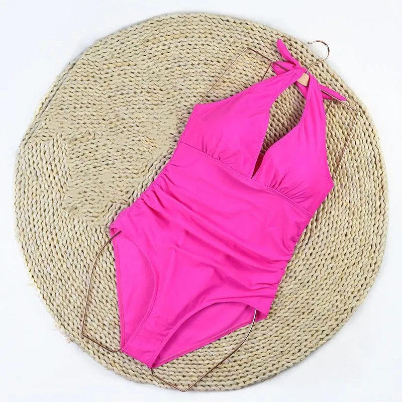 One Piece Swimsuit Women Tummy Control Sexy Low Cut Bathing Suits Sleeveless Bikini Backless Summer Beach Swimwear