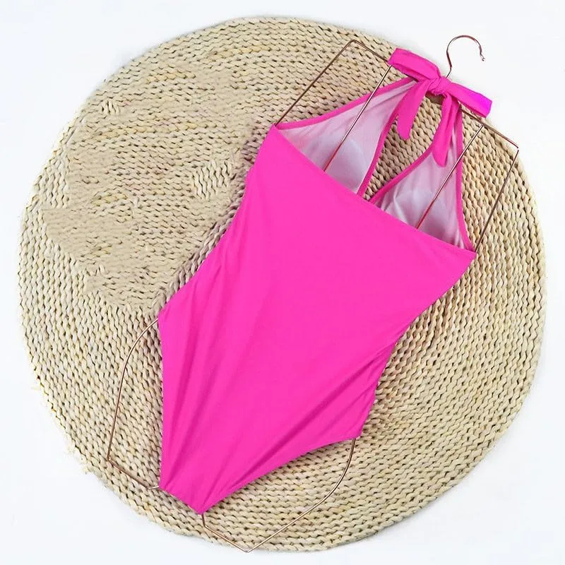 One Piece Swimsuit Women Tummy Control Sexy Low Cut Bathing Suits Sleeveless Bikini Backless Summer Beach Swimwear