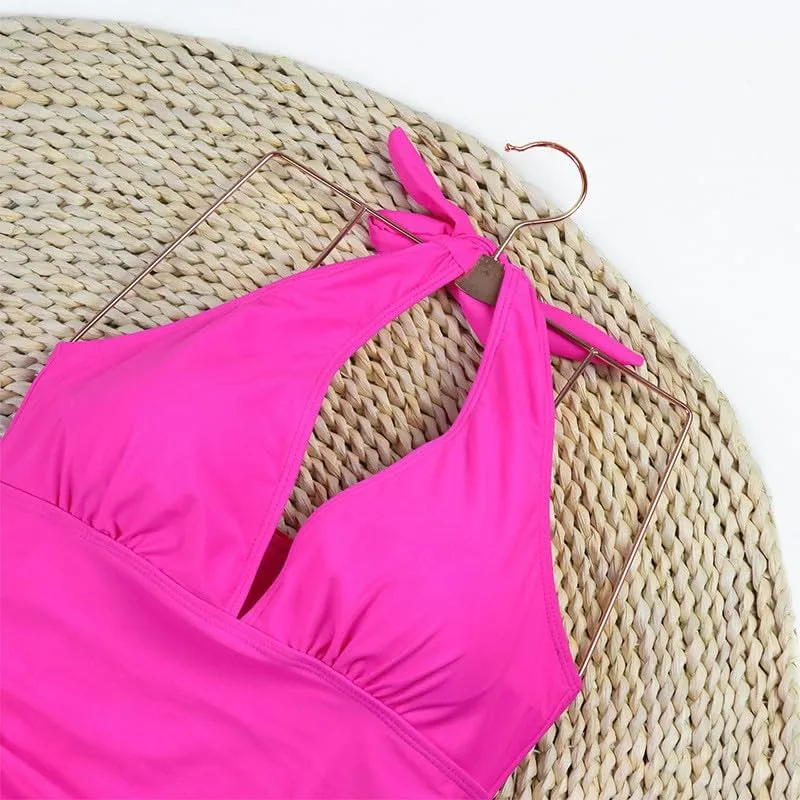 One Piece Swimsuit Women Tummy Control Sexy Low Cut Bathing Suits Sleeveless Bikini Backless Summer Beach Swimwear