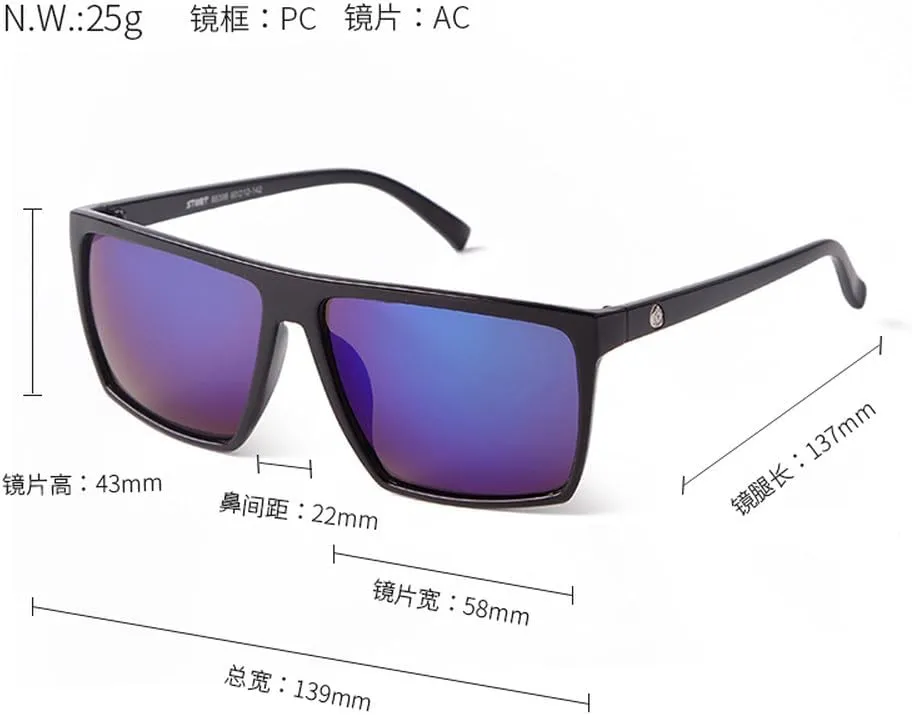 Oversized Sunglasses Men Thin Plastic Frame Resin Lens Male Black Sun Glasses Shades