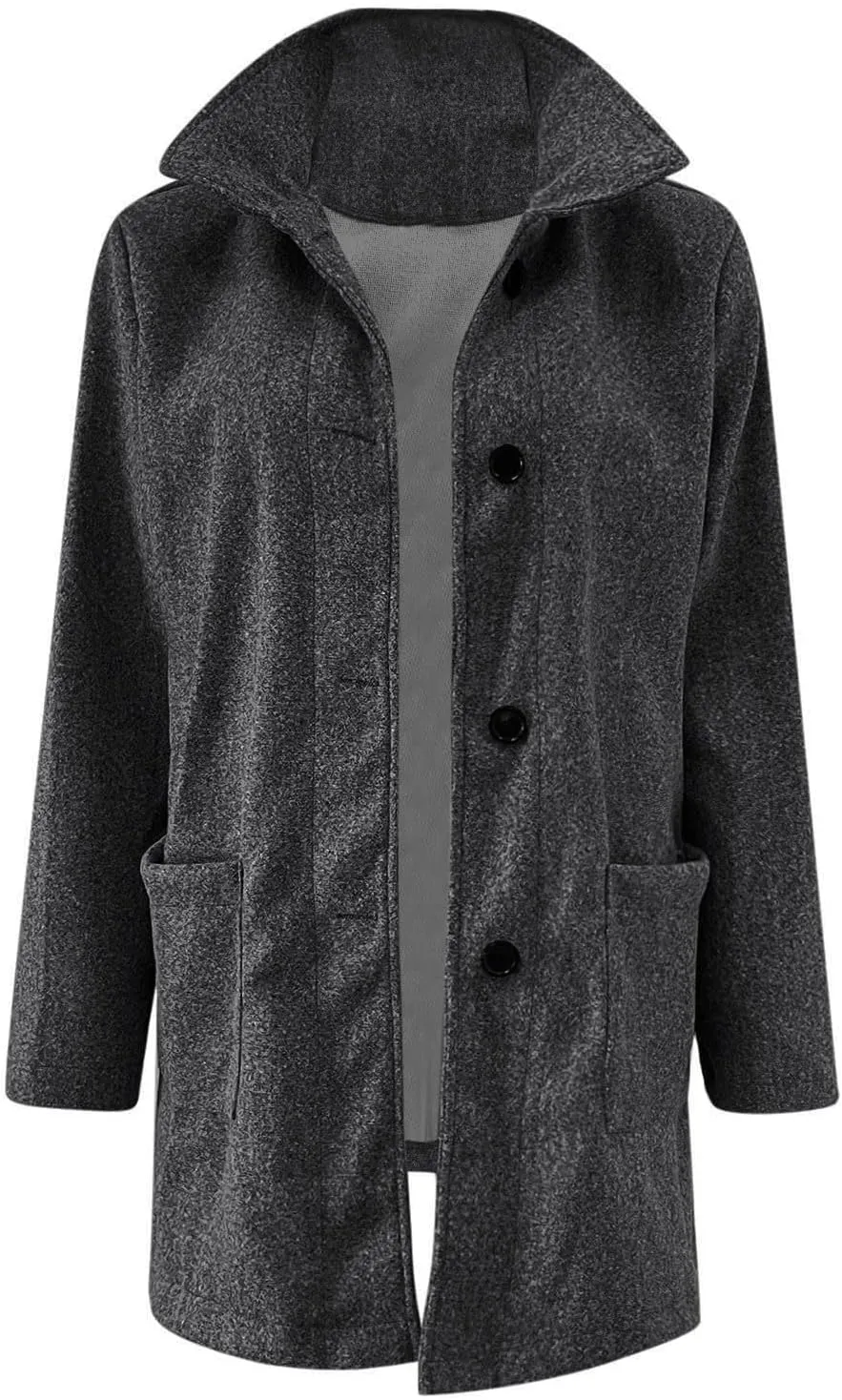 Peacoat Womens Coat Stand Collar Single Breasted Wool Coats Winter 2024 Trendy Long Coats Peacoat Blazer Jacket