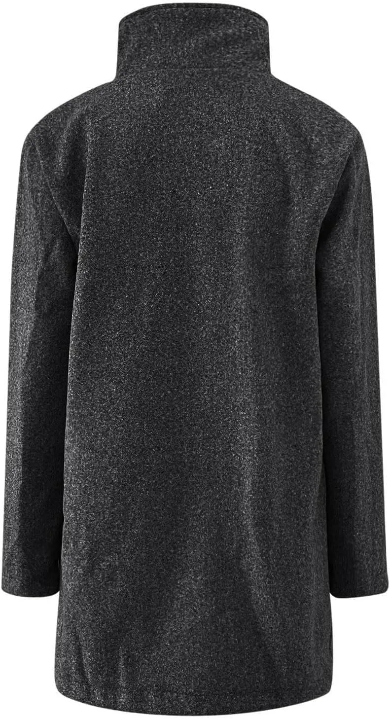 Peacoat Womens Coat Stand Collar Single Breasted Wool Coats Winter 2024 Trendy Long Coats Peacoat Blazer Jacket