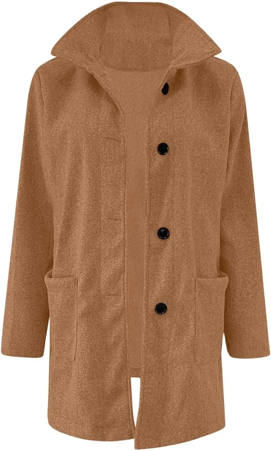 Peacoat Womens Coat Stand Collar Single Breasted Wool Coats Winter 2024 Trendy Long Coats Peacoat Blazer Jacket