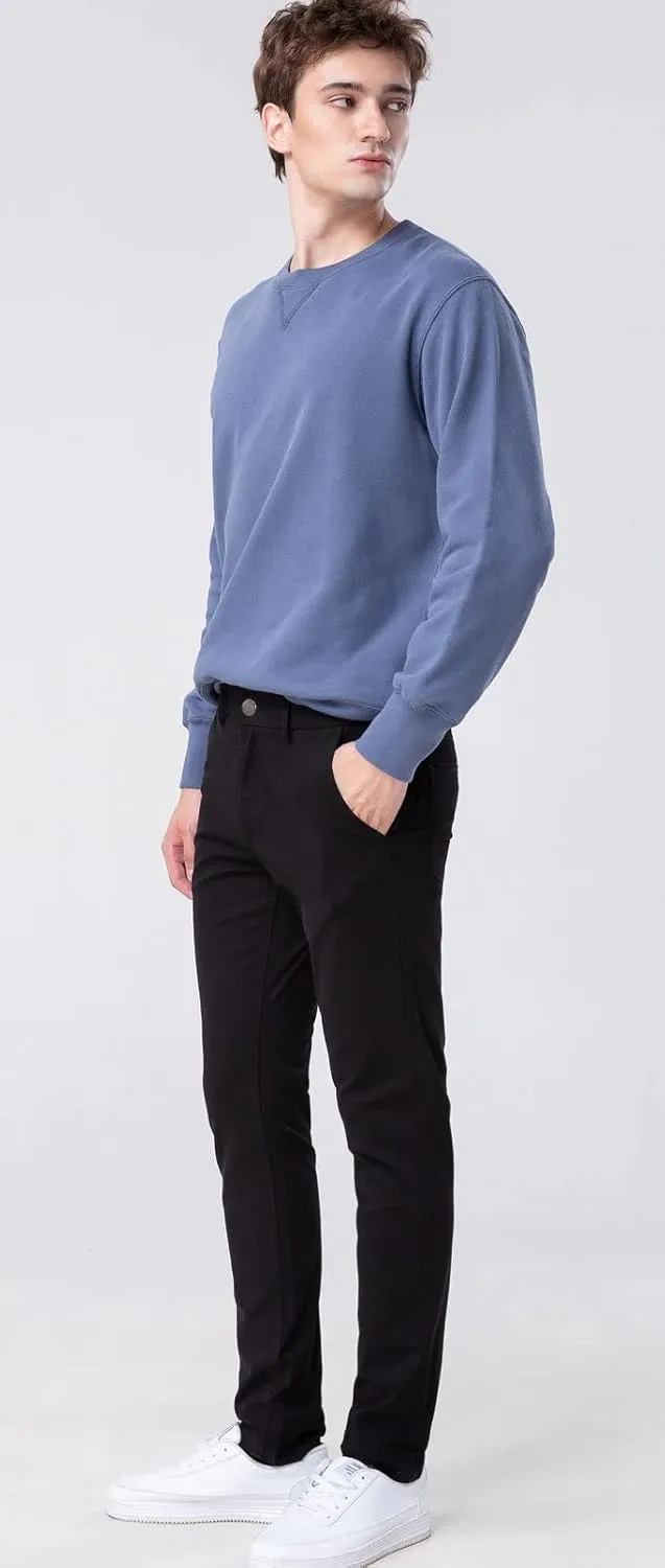 Plaid&Plain Men’s Skinny Khaki Pants Skinny Fit Chinos