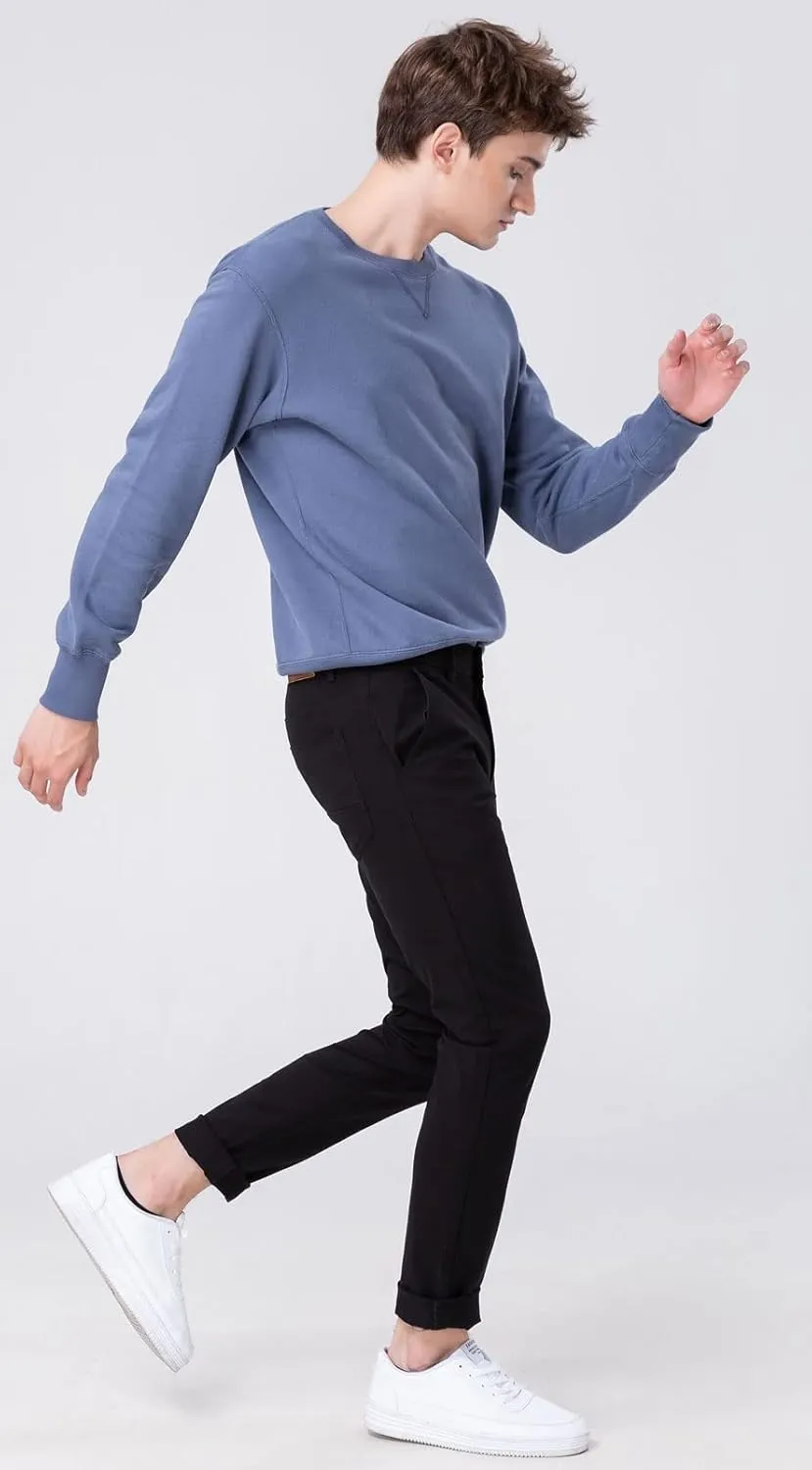 Plaid&Plain Men’s Skinny Khaki Pants Skinny Fit Chinos