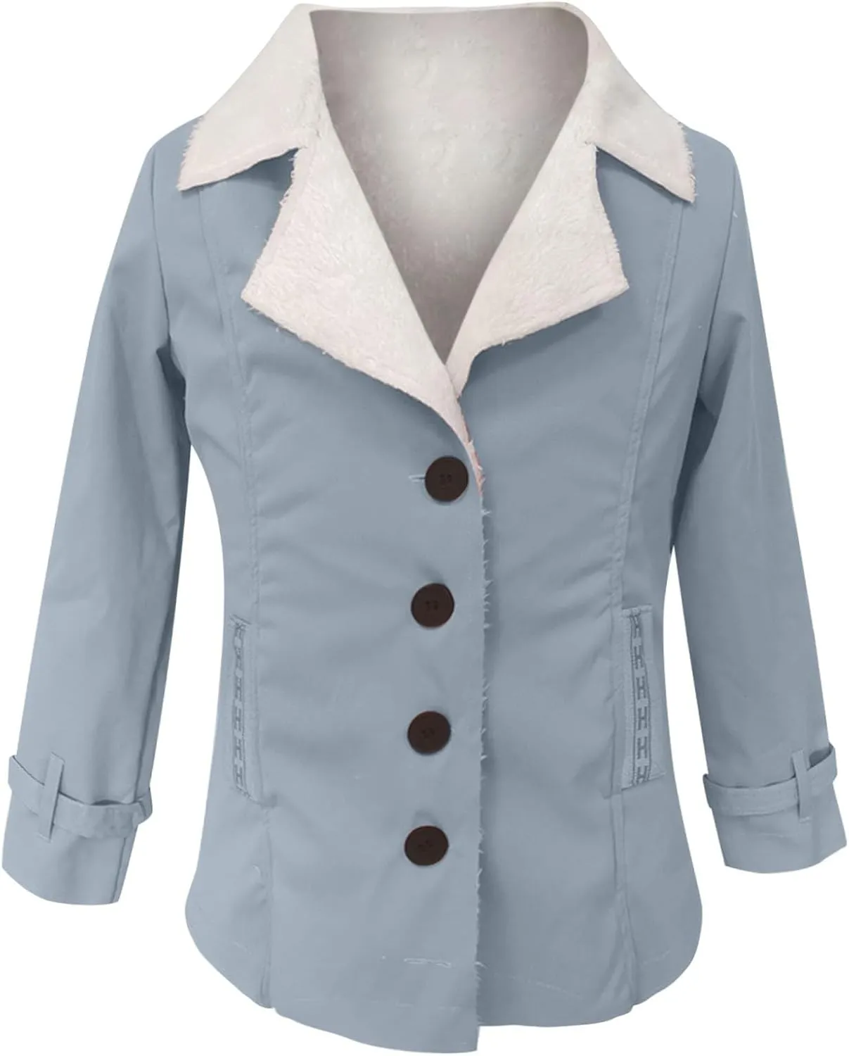 Plus Size Winter Coats for Women 2025 Fleece Lined Button Down Sherpa Fur Hooded Coat Parka Peacoat Outerwear Jackets