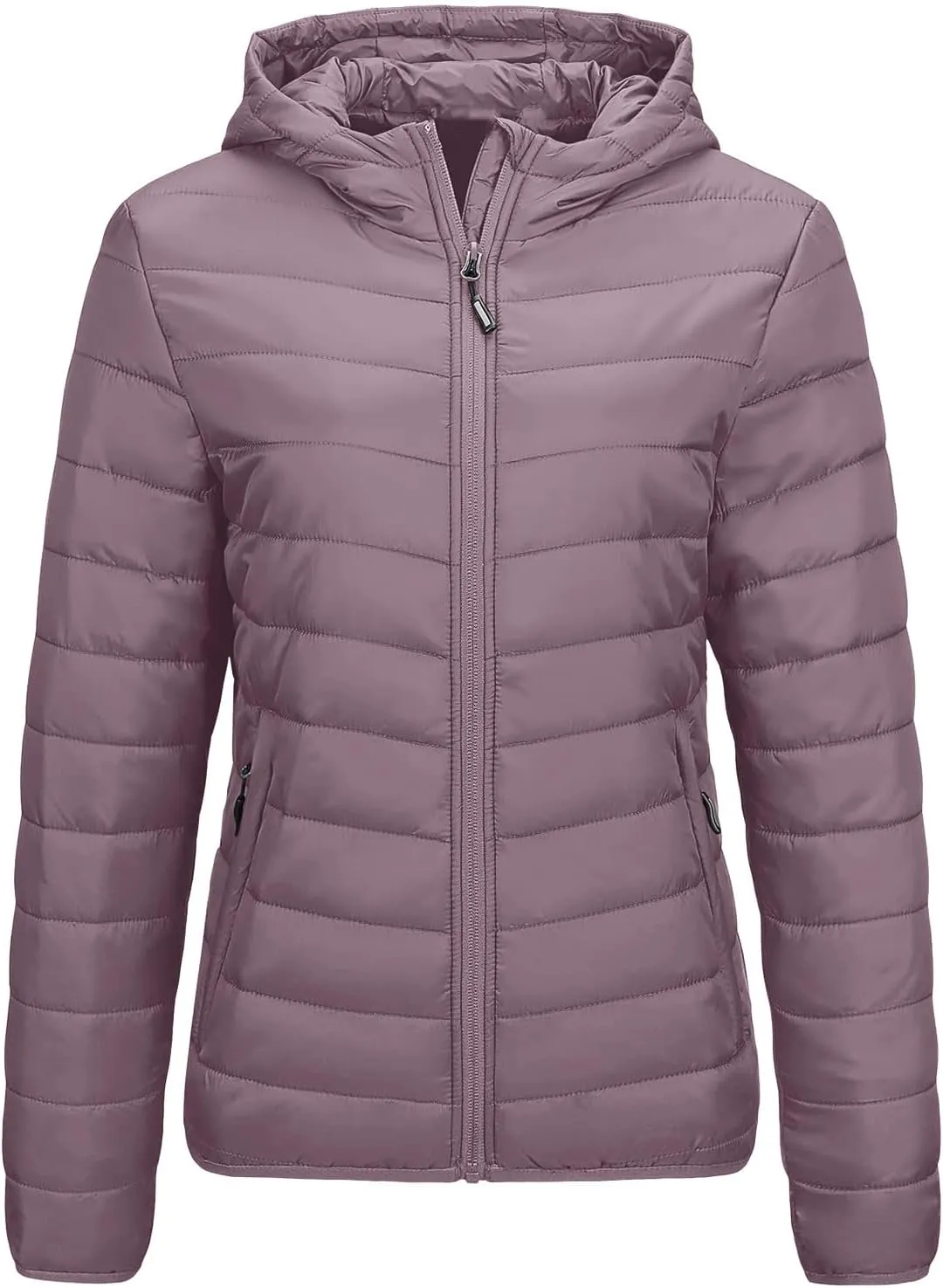 Puffer Jacket for Women Lightweight Quilted Down Coat with Hood 2024 Winter Cropped Outerwear with Pockets
