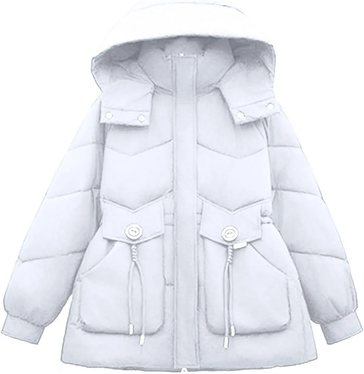 Puffer Jacket Women Hooded Winter Warm Down Coats Parka Quilted Puffy Jacket Waterproof Thick Outerwear with Pockets