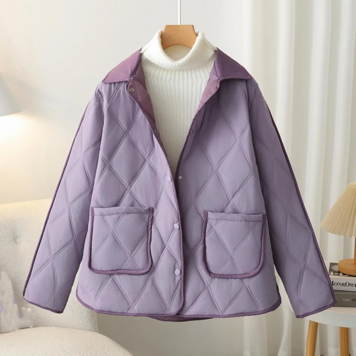 Puffer Jacket Womens Thicken Lightweight Parka Cotton Warm Oversized Fashion Casual Coat 2025 Outfits with Pockets