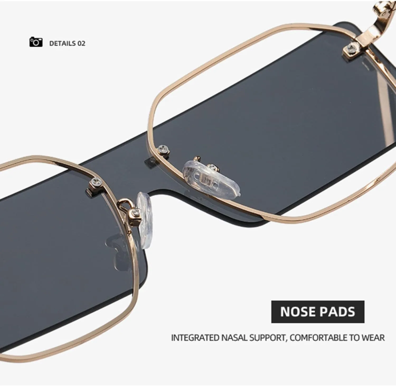 Punk Rimless Women Men Shades Rectangle Luxury Vintage Sun Glasses Summer Fashion
